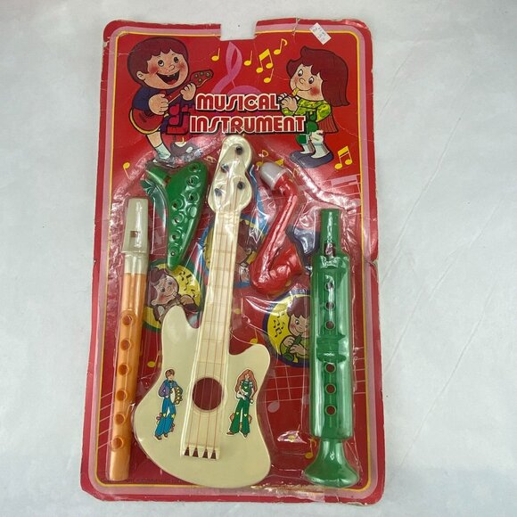 Vintage 90s Kids Play Plastic Musical Instruments New in Package Lot of 3 - Picture 4 of 10